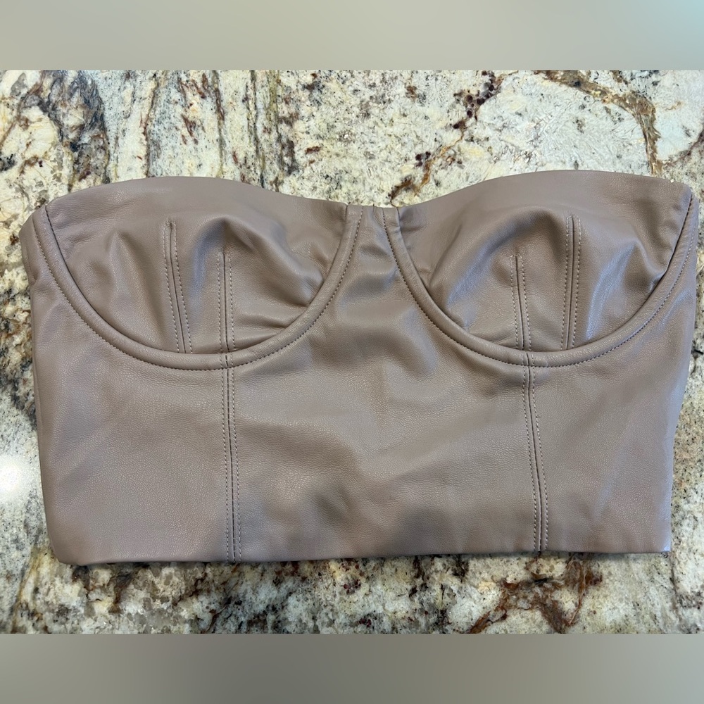 Zara faux leather corset top NWOT Small